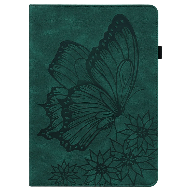 For Samsung Galaxy Tab S5e T720/T725 Big Butterfly Embossed Leather Tablet Case(Green) by buy2fix