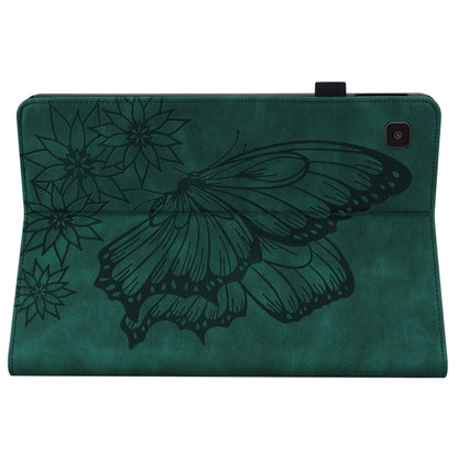 For Samsung Galaxy Tab S5e T720/T725 Big Butterfly Embossed Leather Tablet Case(Green) by buy2fix