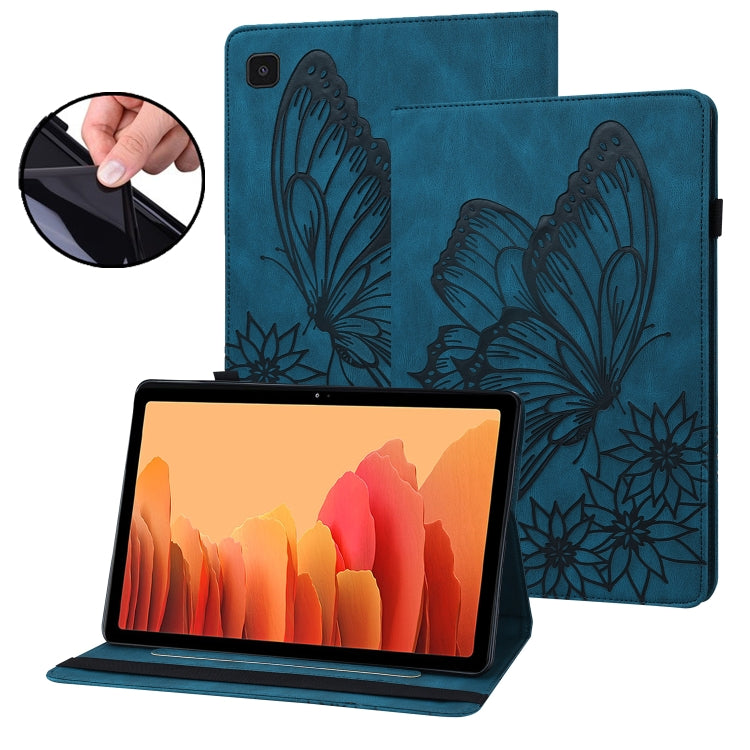 For Samsung Galaxy Tab S5e T720/T725 Big Butterfly Embossed Leather Tablet Case(Blue) by buy2fix