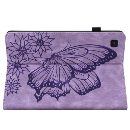 For Samsung Galaxy Tab S5e T720/T725 Big Butterfly Embossed Leather Tablet Case(Purple) by buy2fix