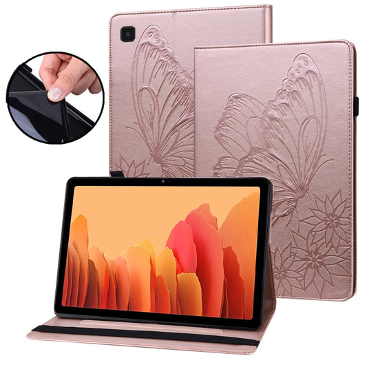 For Samsung Galaxy Tab S5e T720/T725 Big Butterfly Embossed Leather Tablet Case(Rose Gold) by buy2fix