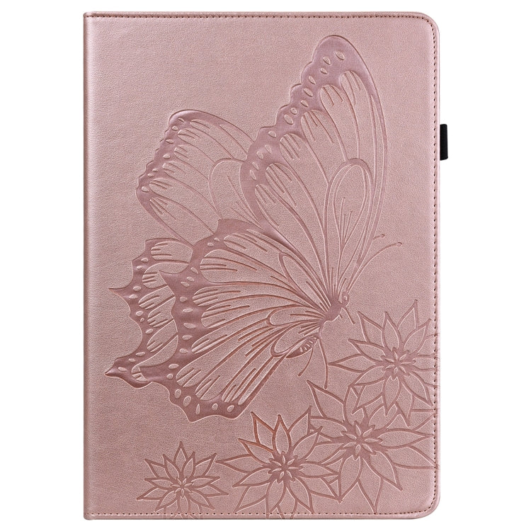 For Samsung Galaxy Tab S5e T720/T725 Big Butterfly Embossed Leather Tablet Case(Rose Gold) by buy2fix
