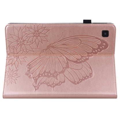 For Samsung Galaxy Tab S5e T720/T725 Big Butterfly Embossed Leather Tablet Case(Rose Gold) by buy2fix