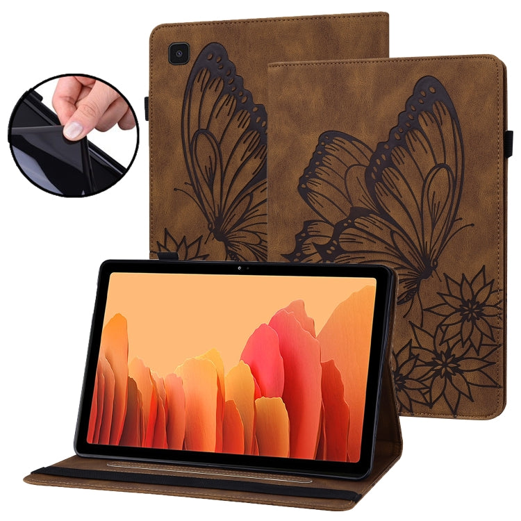 For Samsung Galaxy Tab S5e T720/T725 Big Butterfly Embossed Leather Tablet Case(Brown) by buy2fix