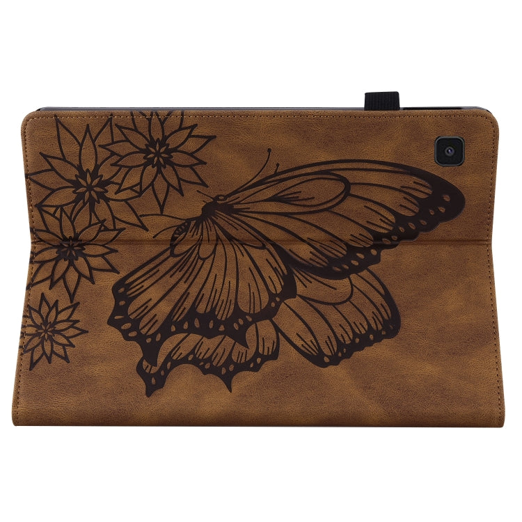 For Samsung Galaxy Tab S5e T720/T725 Big Butterfly Embossed Leather Tablet Case(Brown) by buy2fix