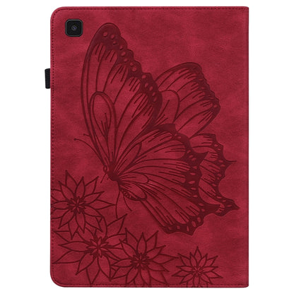 For Samsung Galaxy Tab S5e T720/T725 Big Butterfly Embossed Leather Tablet Case(Red) by buy2fix
