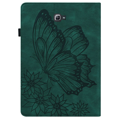 For Samsung Galaxy Tab A 10.1 2016 T580/T585 Big Butterfly Embossed Leather Tablet Case(Green) by buy2fix