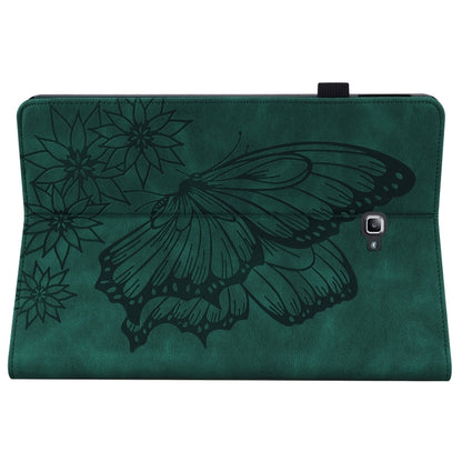 For Samsung Galaxy Tab A 10.1 2016 T580/T585 Big Butterfly Embossed Leather Tablet Case(Green) by buy2fix