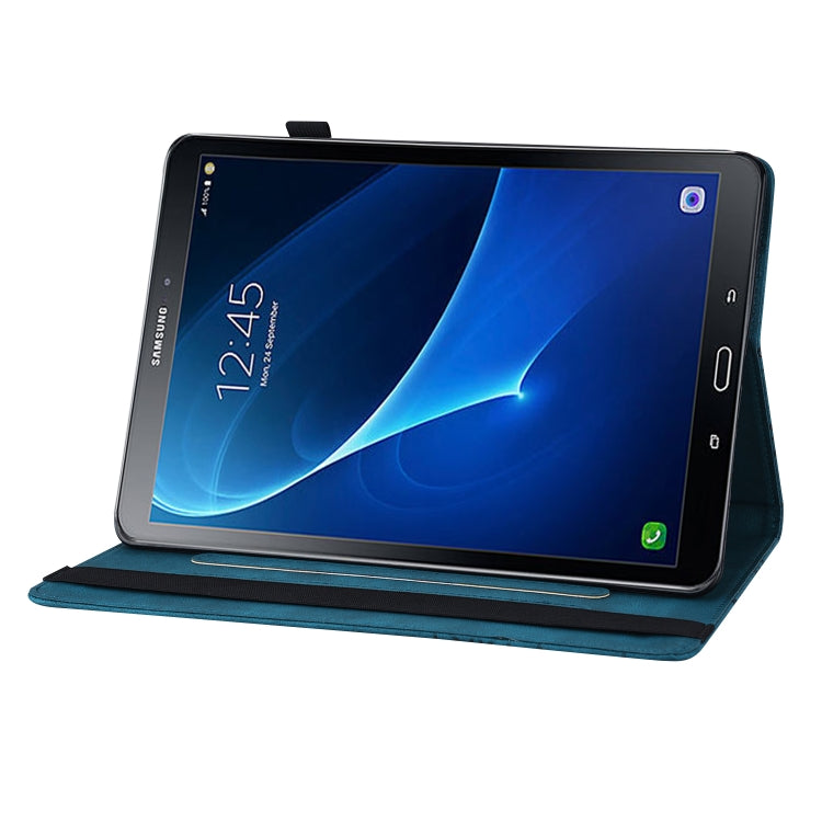 For Samsung Galaxy Tab A 10.1 2016 T580/T585 Big Butterfly Embossed Leather Tablet Case(Blue) by buy2fix