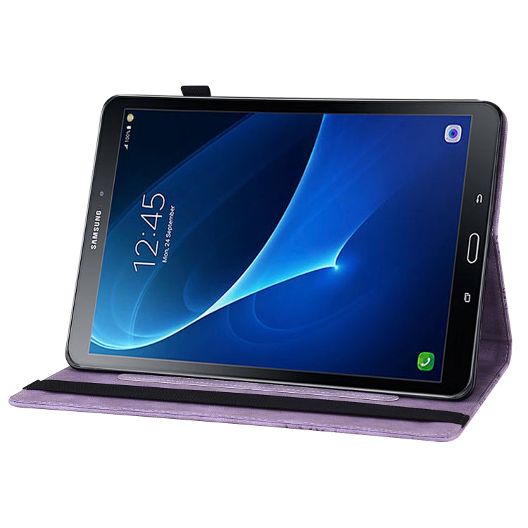 For Samsung Galaxy Tab A 10.1 2016 T580/T585 Big Butterfly Embossed Leather Tablet Case(Purple) by buy2fix
