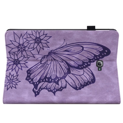 For Samsung Galaxy Tab A 10.1 2016 T580/T585 Big Butterfly Embossed Leather Tablet Case(Purple) by buy2fix