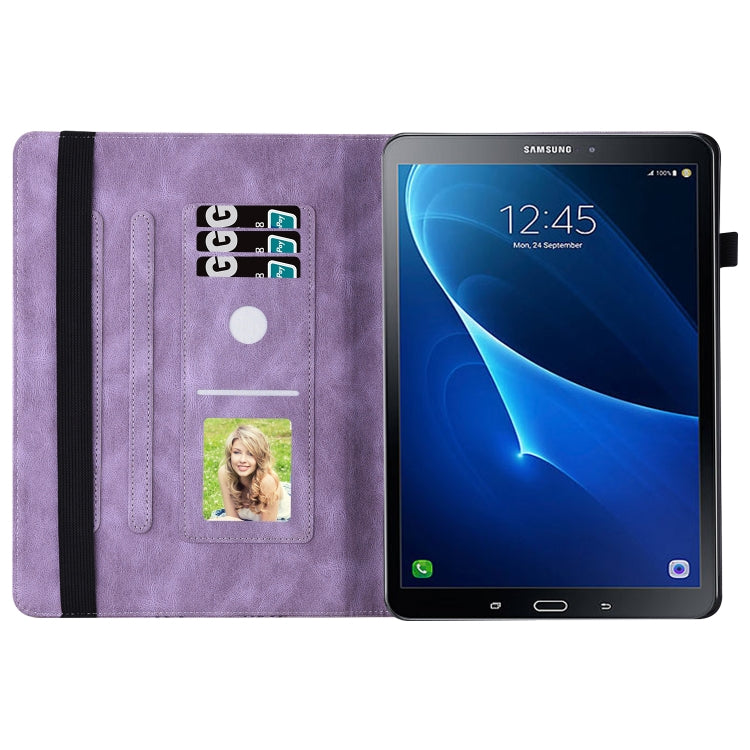 For Samsung Galaxy Tab A 10.1 2016 T580/T585 Big Butterfly Embossed Leather Tablet Case(Purple) by buy2fix