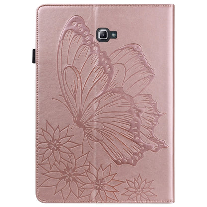 For Samsung Galaxy Tab A 10.1 2016 T580/T585 Big Butterfly Embossed Leather Tablet Case(Rose Gold) by buy2fix