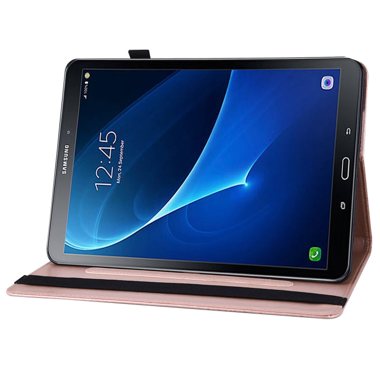 For Samsung Galaxy Tab A 10.1 2016 T580/T585 Big Butterfly Embossed Leather Tablet Case(Rose Gold) by buy2fix