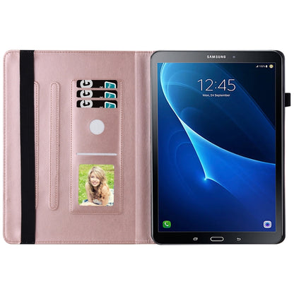 For Samsung Galaxy Tab A 10.1 2016 T580/T585 Big Butterfly Embossed Leather Tablet Case(Rose Gold) by buy2fix