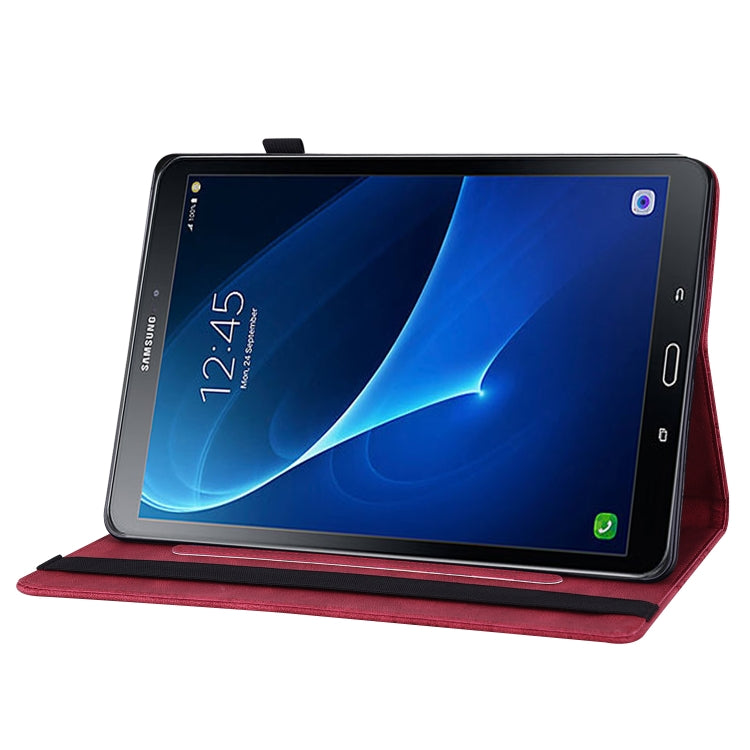 For Samsung Galaxy Tab A 10.1 2016 T580/T585 Big Butterfly Embossed Leather Tablet Case(Red) by buy2fix
