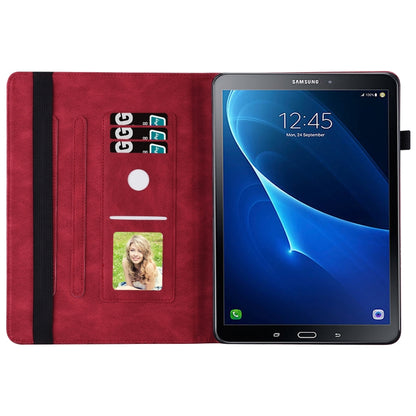 For Samsung Galaxy Tab A 10.1 2016 T580/T585 Big Butterfly Embossed Leather Tablet Case(Red) by buy2fix