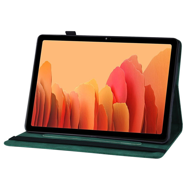 For Samsung Galaxy Tab A7 T500 Big Butterfly Embossed Leather Tablet Case(Green) by buy2fix
