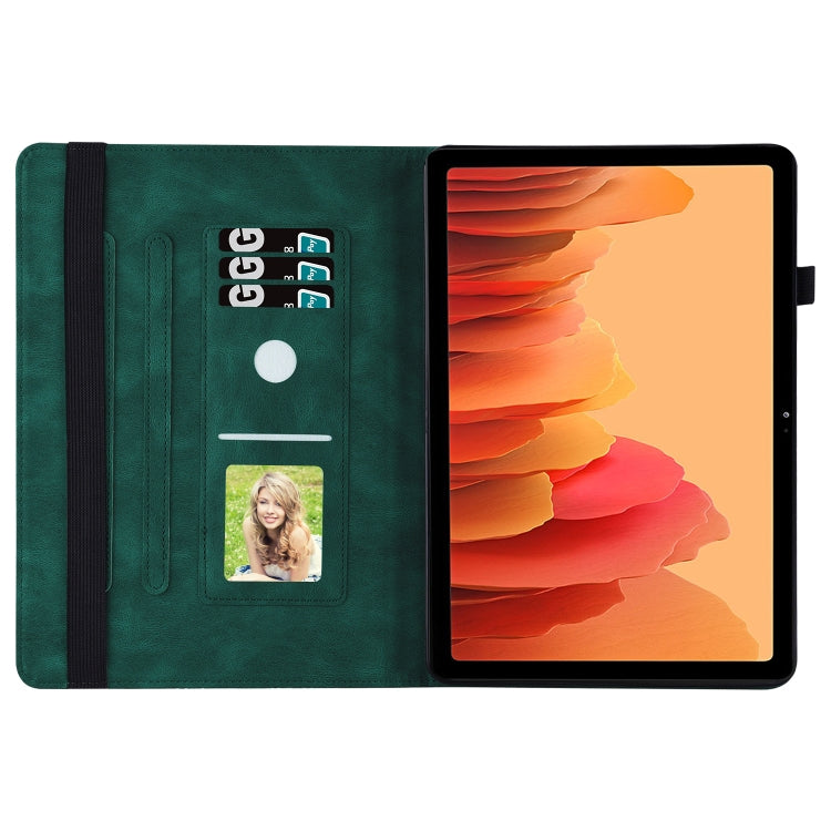 For Samsung Galaxy Tab A7 T500 Big Butterfly Embossed Leather Tablet Case(Green) by buy2fix