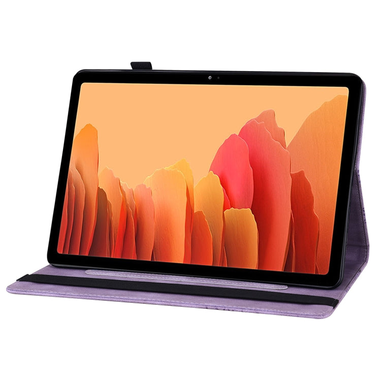 For Samsung Galaxy Tab A7 T500 Big Butterfly Embossed Leather Tablet Case(Purple) by buy2fix