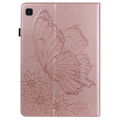 For Samsung Galaxy Tab A7 T500 Big Butterfly Embossed Leather Tablet Case(Rose Gold) by buy2fix