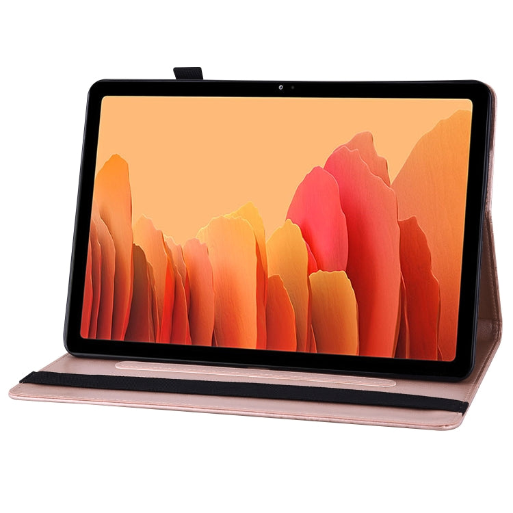 For Samsung Galaxy Tab A7 T500 Big Butterfly Embossed Leather Tablet Case(Rose Gold) by buy2fix