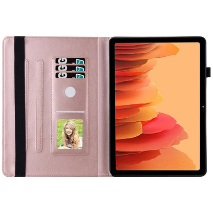 For Samsung Galaxy Tab A7 T500 Big Butterfly Embossed Leather Tablet Case(Rose Gold) by buy2fix