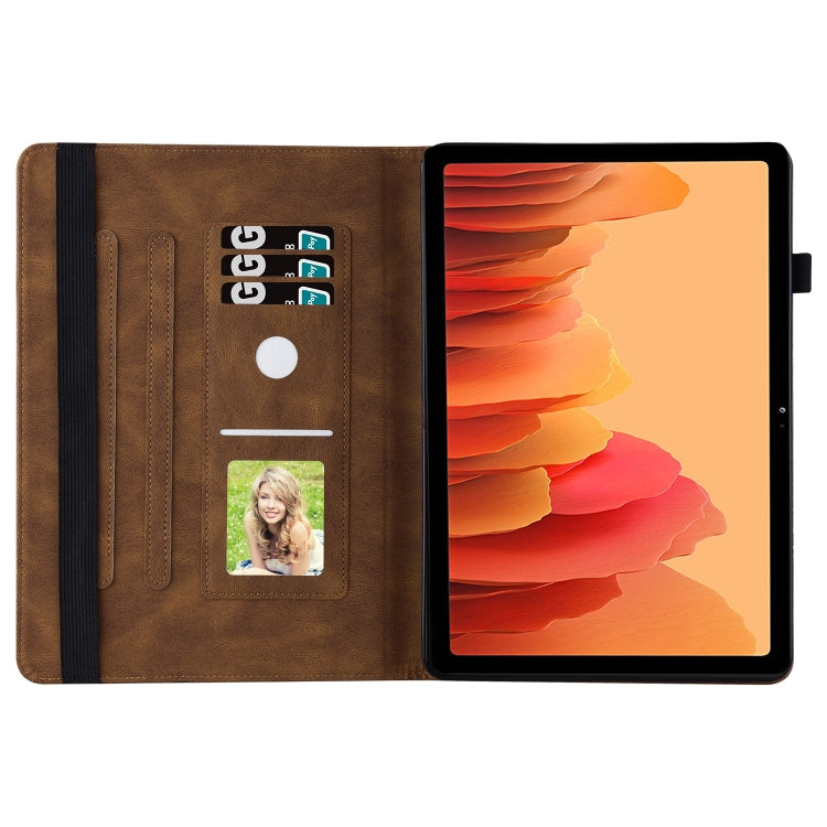 For Samsung Galaxy Tab A7 T500 Big Butterfly Embossed Leather Tablet Case(Brown) by buy2fix