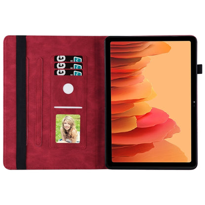 For Samsung Galaxy Tab A7 T500 Big Butterfly Embossed Leather Tablet Case(Red) by buy2fix