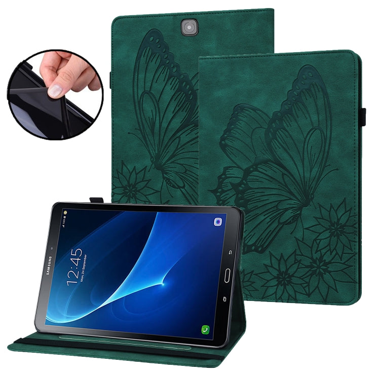 For Samsung Galaxy Tab S2 9.7 T810/T815 Big Butterfly Embossed Leather Tablet Case(Green) by buy2fix