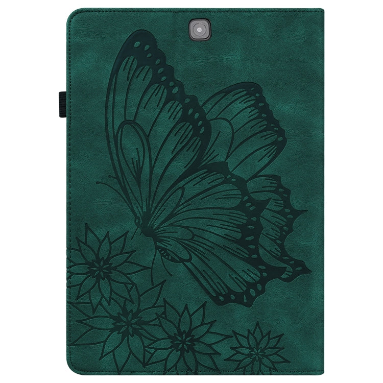For Samsung Galaxy Tab S2 9.7 T810/T815 Big Butterfly Embossed Leather Tablet Case(Green) by buy2fix