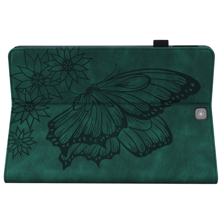 For Samsung Galaxy Tab S2 9.7 T810/T815 Big Butterfly Embossed Leather Tablet Case(Green) by buy2fix