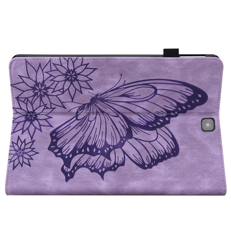 For Samsung Galaxy Tab S2 9.7 T810/T815 Big Butterfly Embossed Leather Tablet Case(Purple) by buy2fix