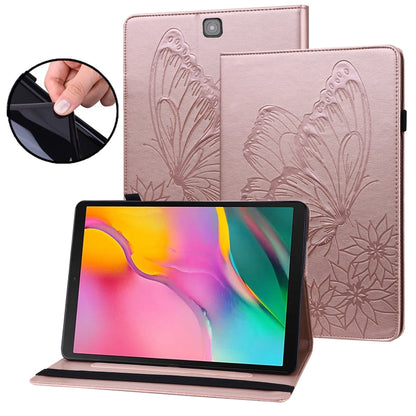 For Samsung Galaxy Tab S2 9.7 T810/T815 Big Butterfly Embossed Leather Tablet Case(Rose Gold) by buy2fix