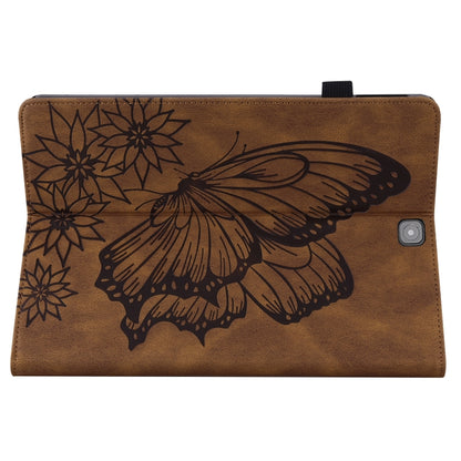 For Samsung Galaxy Tab S2 9.7 T810/T815 Big Butterfly Embossed Leather Tablet Case(Brown) by buy2fix