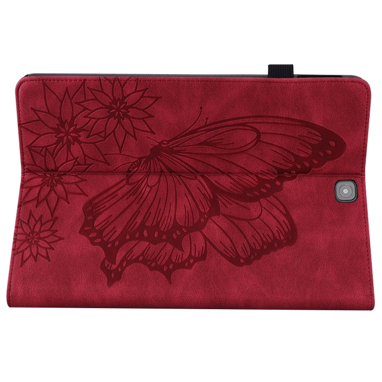For Samsung Galaxy Tab S2 9.7 T810/T815 Big Butterfly Embossed Leather Tablet Case(Red) by buy2fix