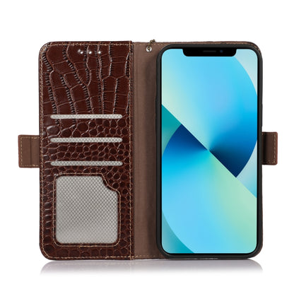 For Motorola Edge 30 5G Crocodile Top Layer Cowhide Leather Phone Case(Brown) - Motorola Cases by buy2fix | Online Shopping UK | buy2fix