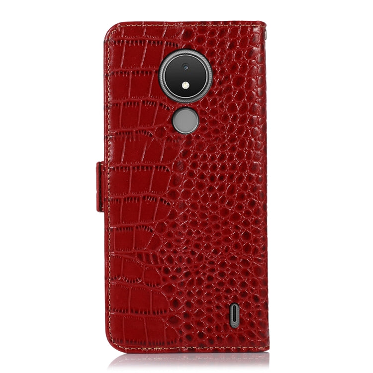 For Nokia C21 Crocodile Top Layer Cowhide Leather Phone Case(Red) - Nokia Cases by buy2fix | Online Shopping UK | buy2fix