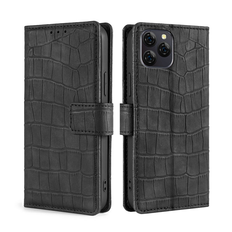 For Blackview A95 Skin Feel Crocodile Magnetic Clasp Leather Phone Case(Black) - More Brand by buy2fix | Online Shopping UK | buy2fix
