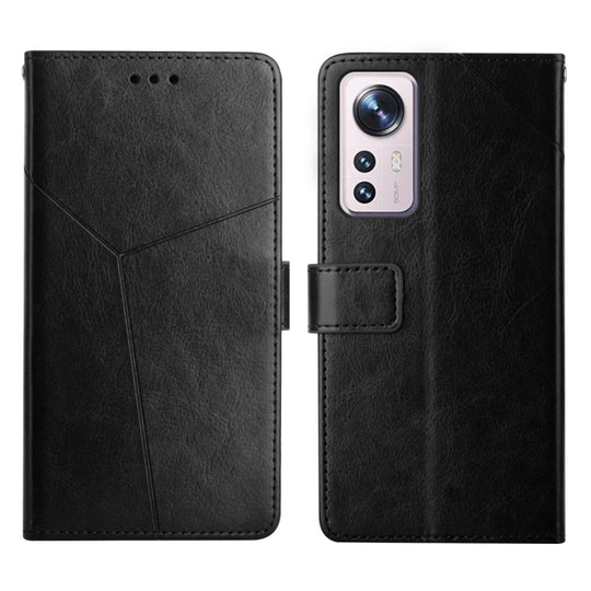 For Xiaomi 12 Lite Y Stitching Horizontal Flip Leather Phone Case(Black)