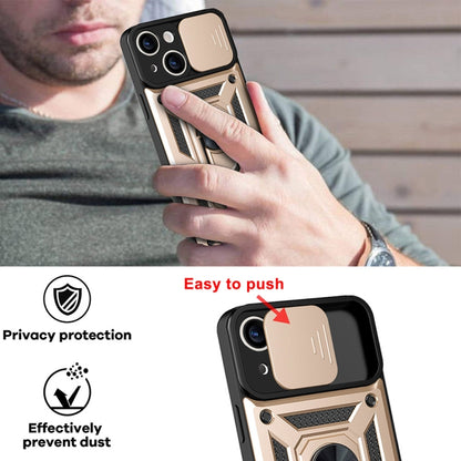 For iPhone 14 Pro Sliding Camera Cover Design TPU+PC Phone Case (Gold) by buy2fix