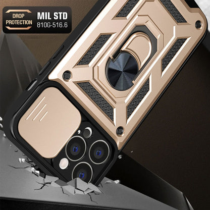 For iPhone 14 Plus Sliding Camera Cover Design TPU+PC Phone Case (Gold) by buy2fix