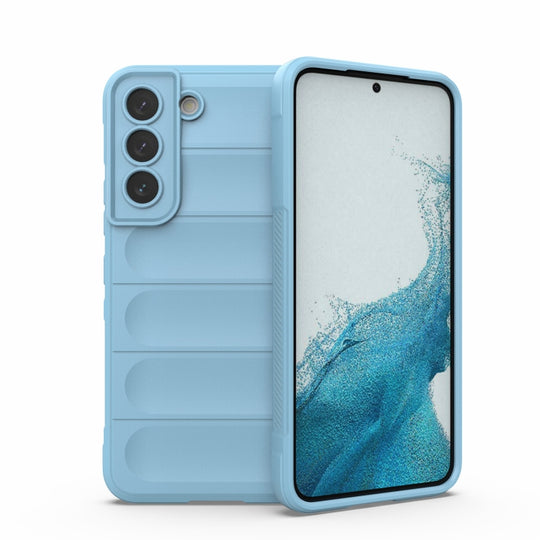 For Samsung Galaxy M23 5G Magic Shield TPU + Flannel Phone Case(Light Blue)