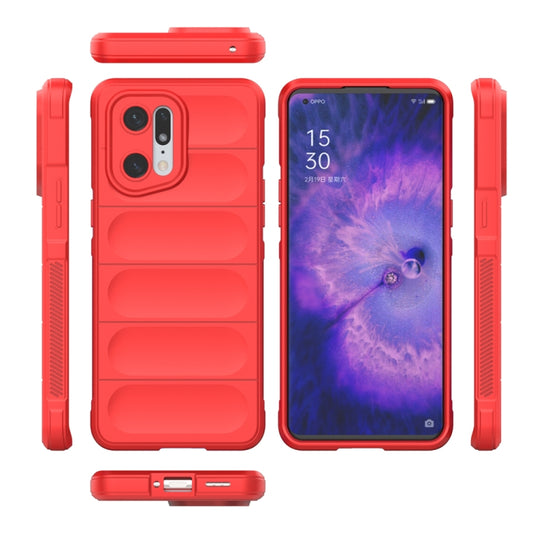 For OPPO Find X5 Pro Magic Shield TPU + Flannel Phone Case(Grey) by buy2fix