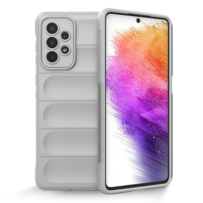 For Samsung Galaxy A73 Magic Shield TPU + Flannel Phone Case(Grey) by buy2fix