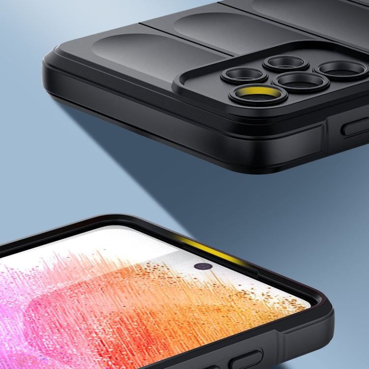 For Samsung Galaxy A73 Magic Shield TPU + Flannel Phone Case(Dark Grey) by buy2fix