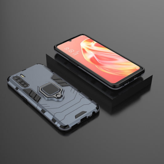 For OPPO A91 PC + TPU Shockproof Protective Case with Magnetic Ring Holder(Navy Blue) by buy2fix