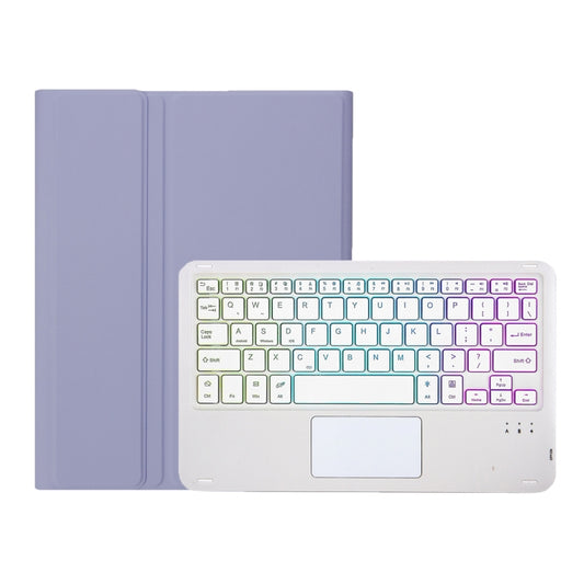 For Samsung Galaxy Tab S8 / S7 A700B-AS Candy Color Backlight Bluetooth Keyboard Leather Tablet Case(Purple) by buy2fix