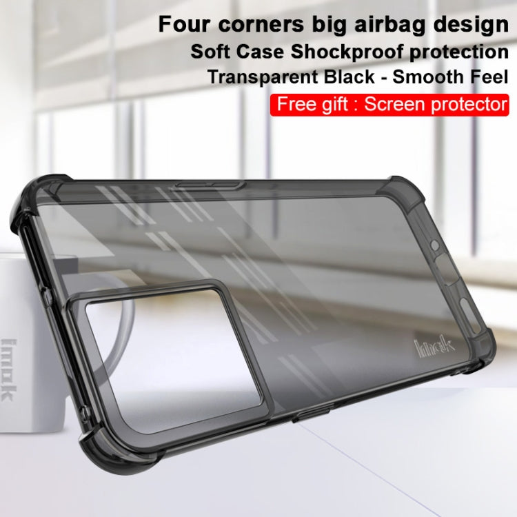 For OnePlus Ace 5G/10R 5G imak All-inclusive Shockproof Airbag TPU Case with Screen Protector(Transparent Black) - OnePlus Cases by imak | Online Shopping UK | buy2fix