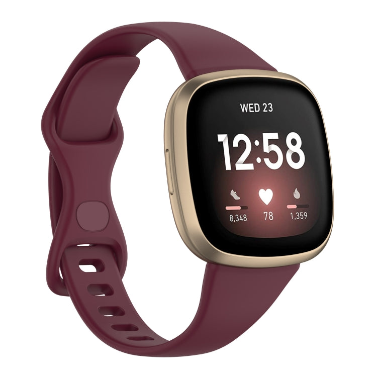 For Fitbit Versa 4 / Versa 3 / Sense Universal TPU Watch Band, Size:S(Wine Red) - Watch Bands by buy2fix | Online Shopping UK | buy2fix